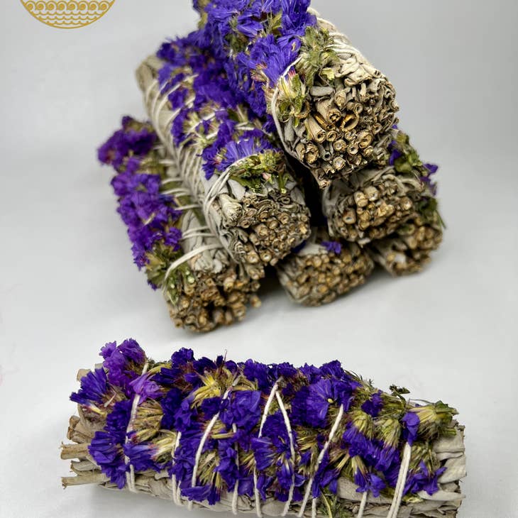 Purple Sinuata Flower with White Sage Bundles