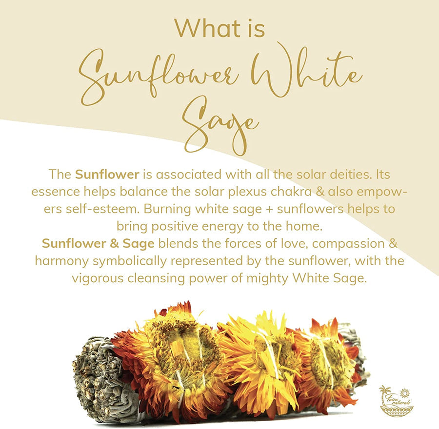 Sunflower with White Sage Bundles