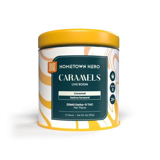 Hometown Hero Delta 9 Live Rosin Taffy (Caramel)