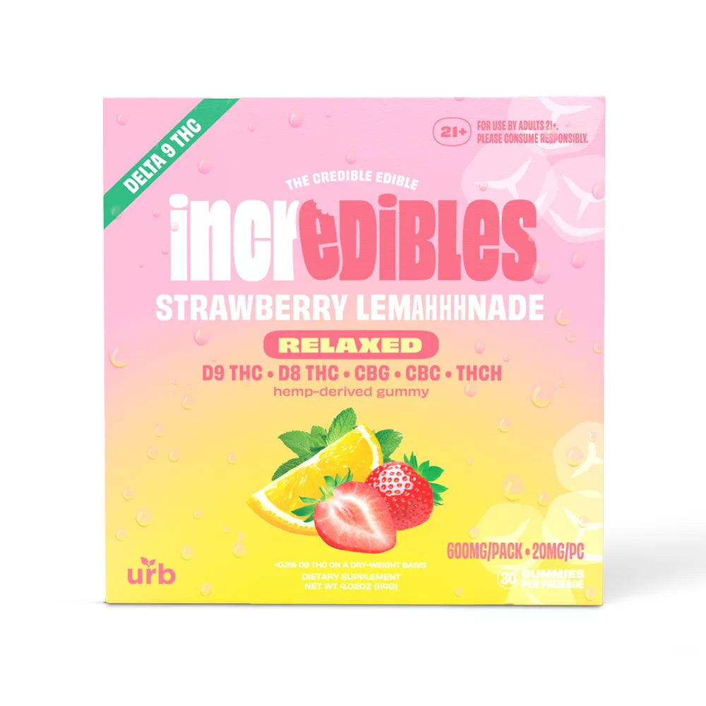 Incredibles Strawberry Lemonade Gummies - THC &amp; CBG Blend