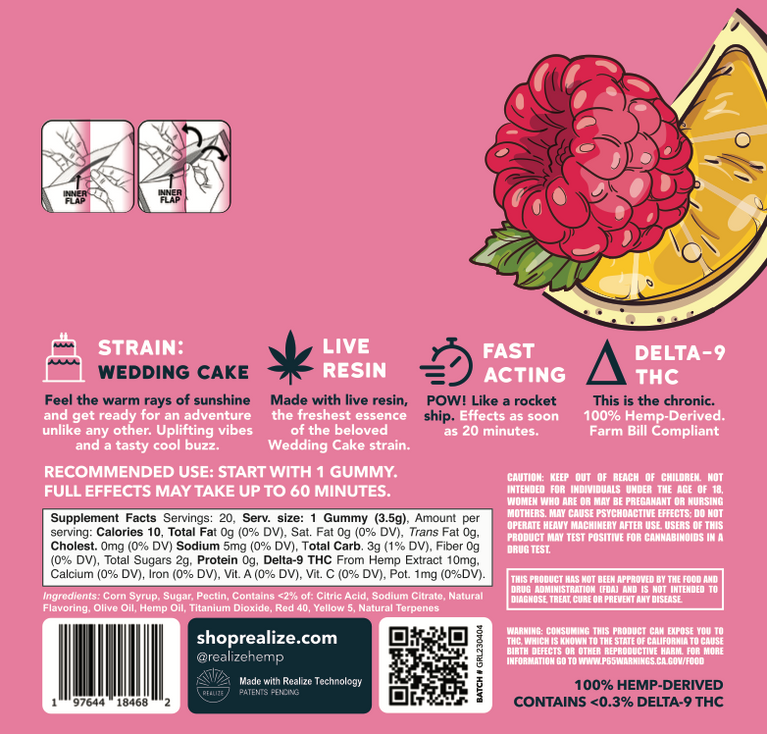 Realize – Fast-Acting 10mg THC Edibles