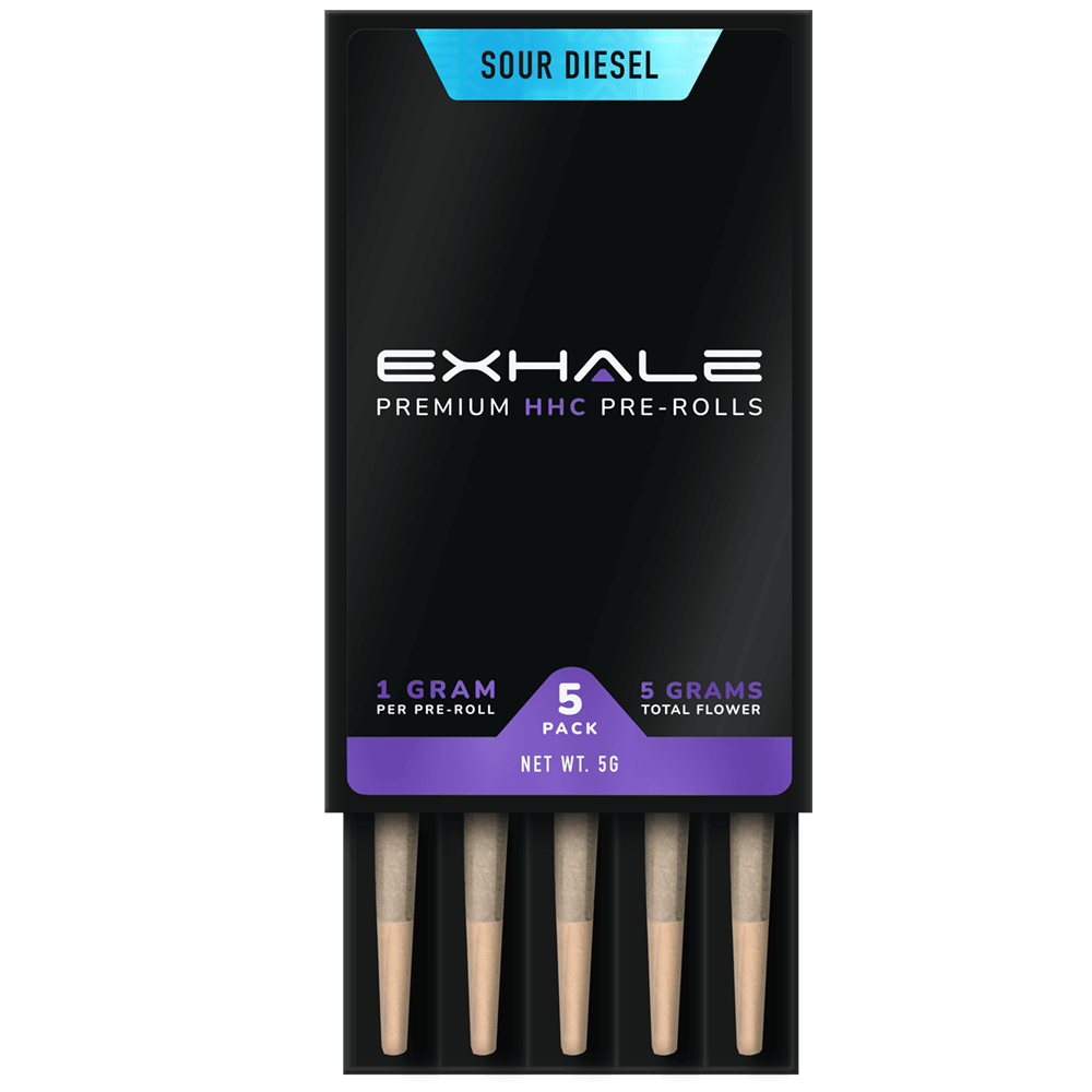 Exhale HHC Pre-rolls - Sour Diesel (5-Pack)