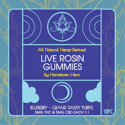 Hometown Hero Delta-9 Live Rosin THC &amp; CBD Gummies